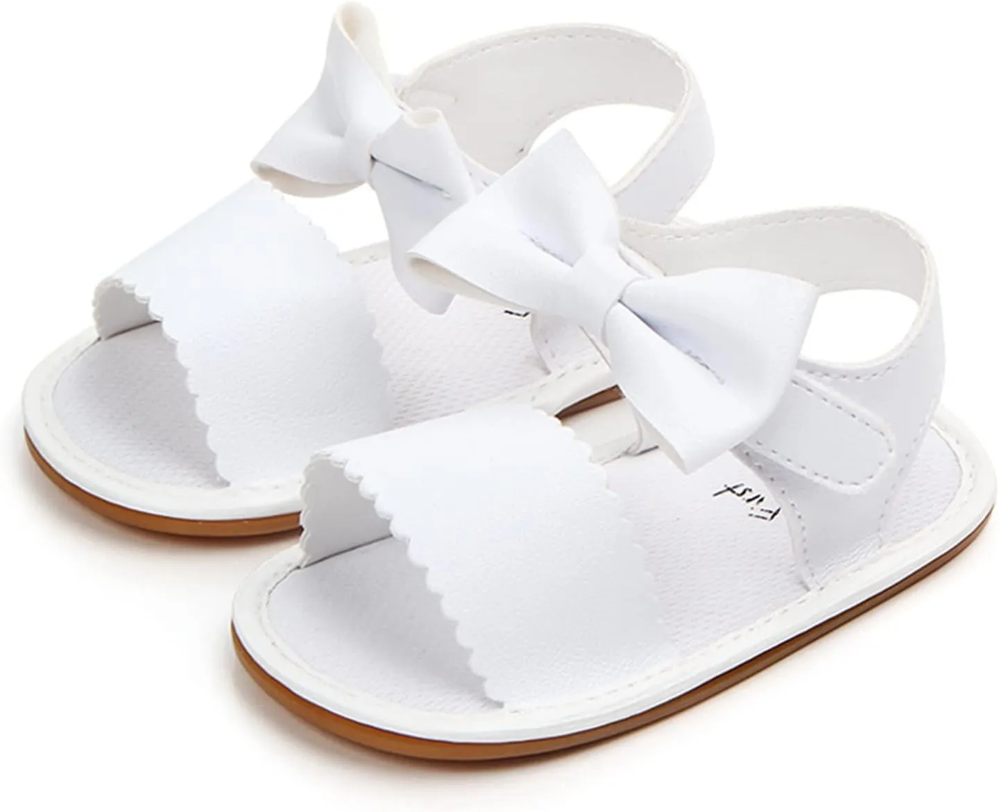 Toddler Girl Open Toe Sandals Baby Flower Bowknot Anti Slip Ankle Strap Soft Sole Outdoor Dress Flats Shoes