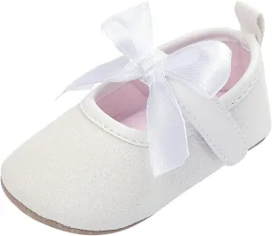 Toddler Girl Shoes Toddler Kids Infant Girls Soild Colour Bowknot Princress Shoes Soft Sole The Floor White Shoes