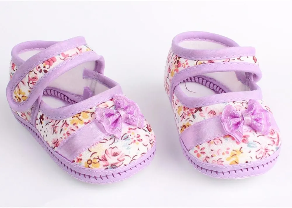 Toddler Girls Light up Walking Shoes Print Girl Toddler Baby -slip Casual Soft Shoes Bowknot Sole Infant Shoes