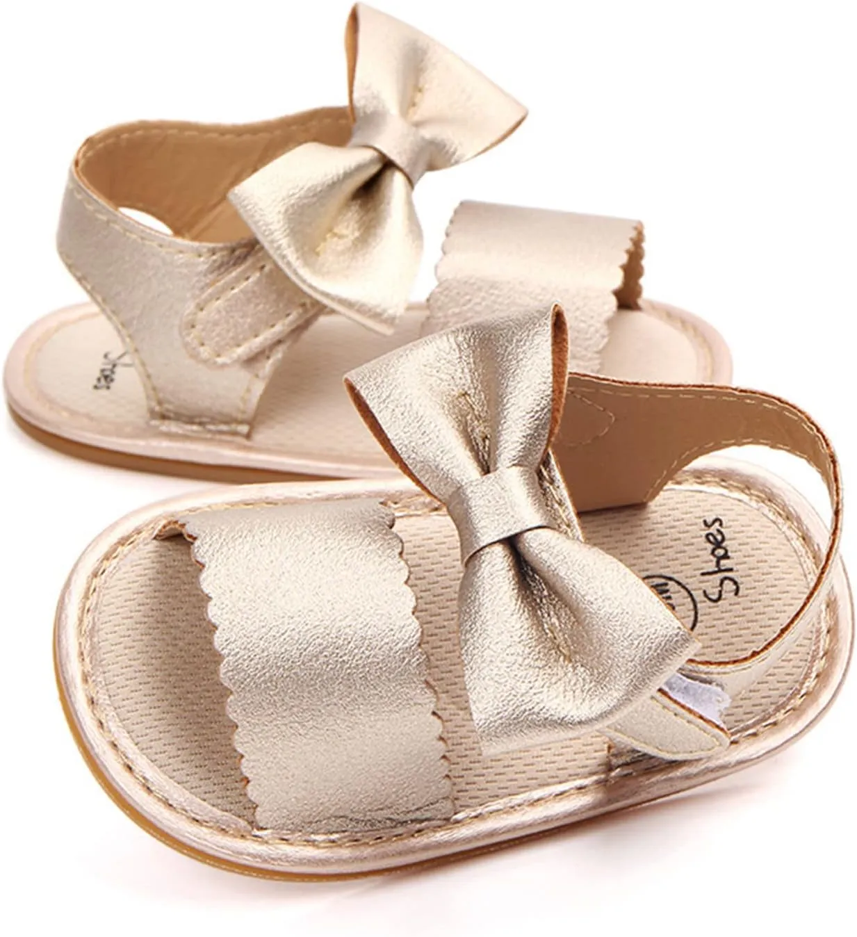 Toddler Girls Sandals Infant Summer Soft Solid Baby Anti Slip Bow Girls Shoes Crib Baby Shoes Kids Sandals
