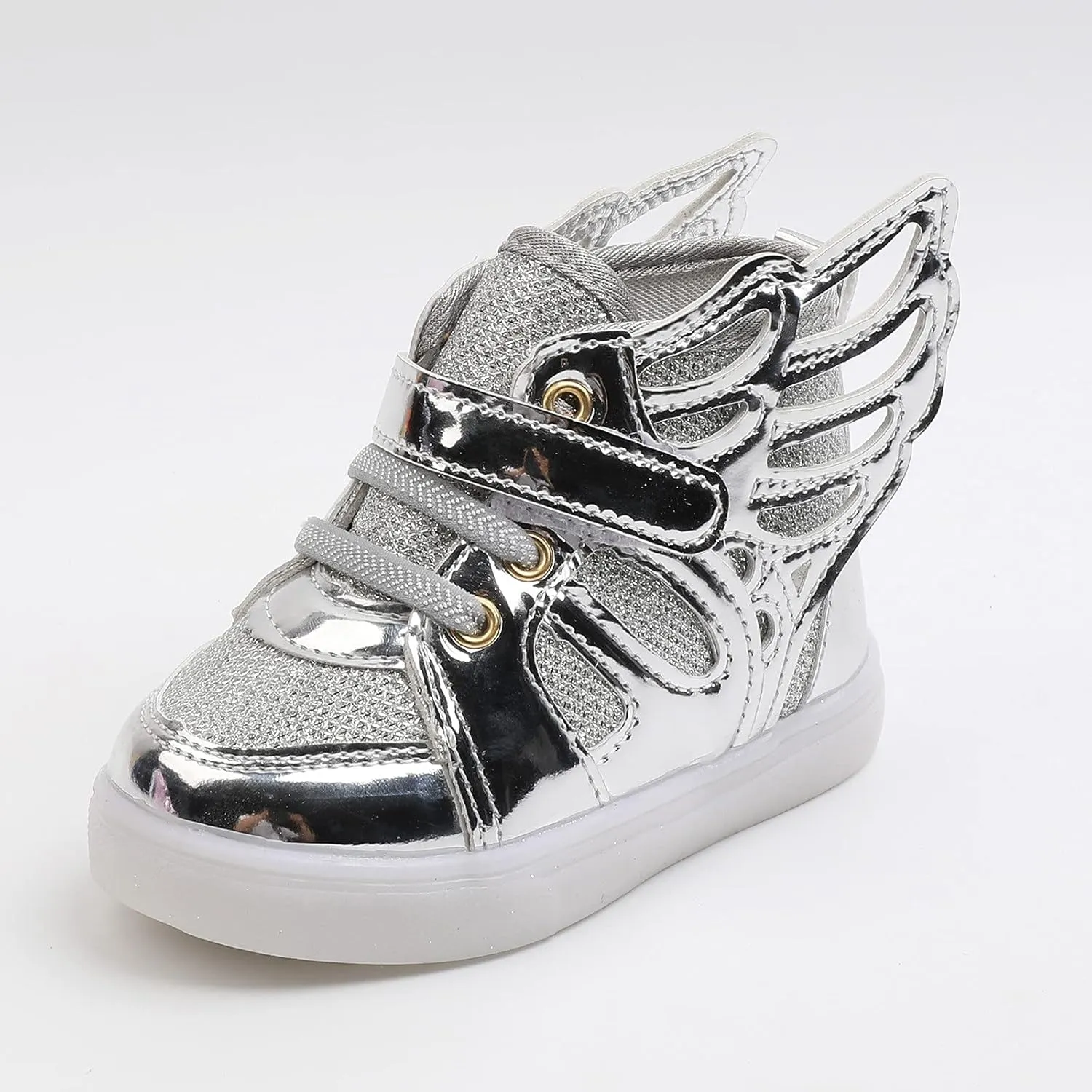 Toddler Glitter Light Up Sneaker Baby Boys Girls Open Toe Soft Sole Non Slip Led Sport Shoes Lightweight Cozy Shoes