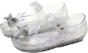 Toddler Jelly Sandals Kids Girl Cute Crown Bowknot Princess Mary Jane Shoes Birthday Dance Party Glitter Dress Sandal