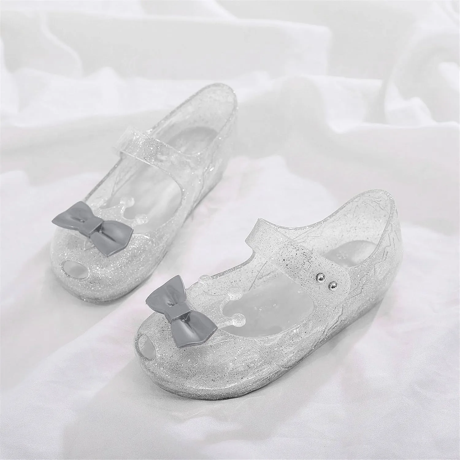 Toddler Jelly Sandals Kids Girl Cute Crown Bowknot Princess Mary Jane Shoes Birthday Dance Party Glitter Dress Sandal
