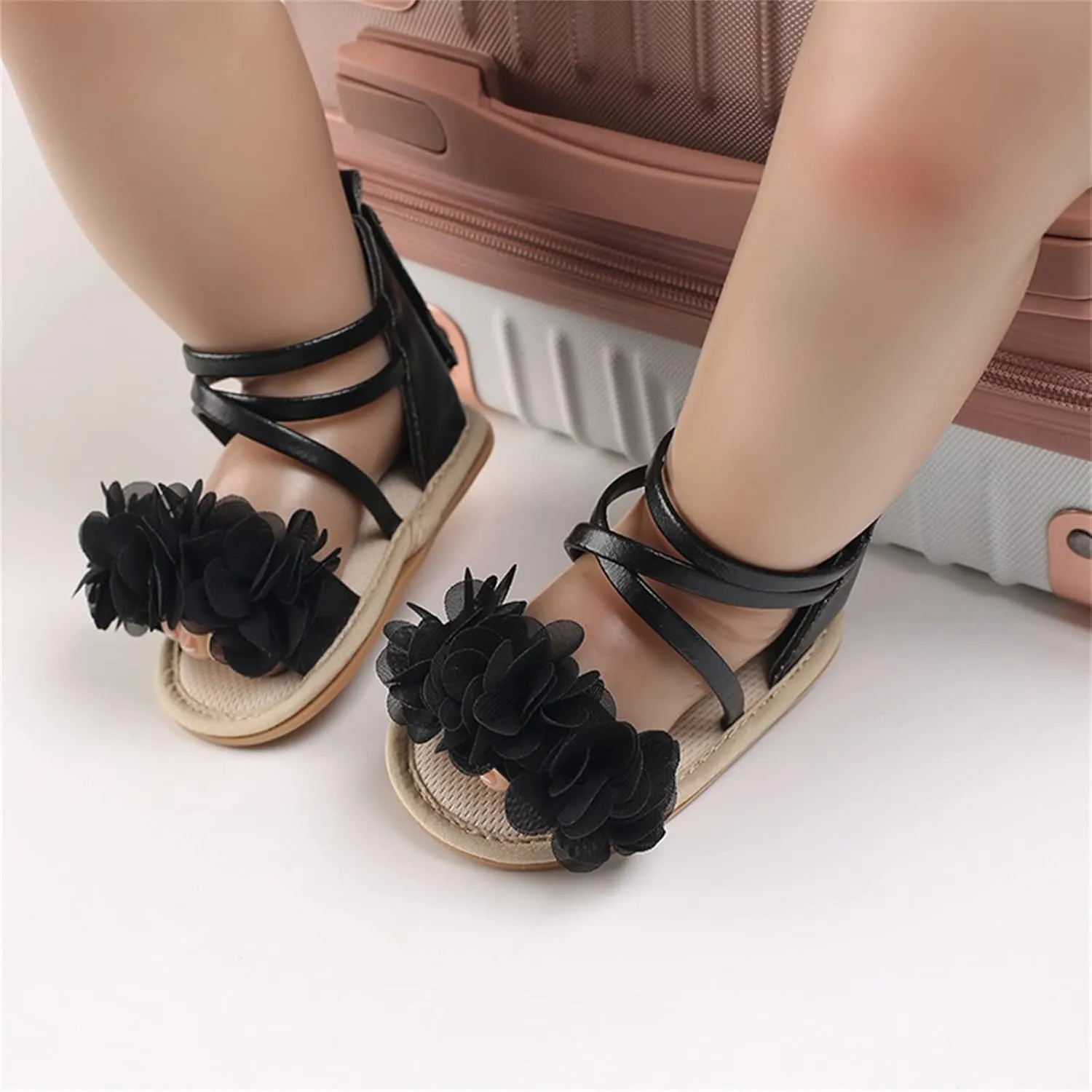 Toddler Kids Infant Girls Soild Colour Princress Shoes Sandals Soft Sole The Floor Barefoot Toddler Girls Sandals Size 8