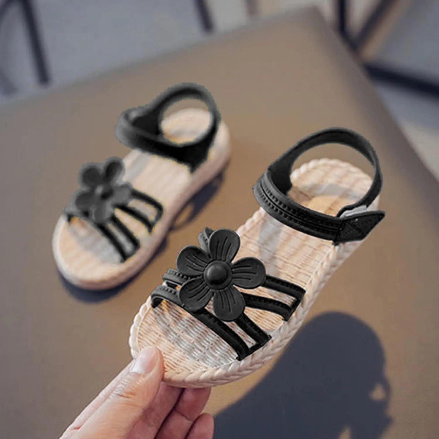 Toddler Kids Infant Girls Soild Flower Princress Shoes Soft Sole Non Slip First Walkers Prewalker Infant Jelly Sandals