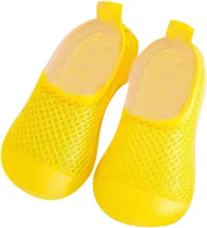 Toddler Kids Infant Newborn Baby Boys Girls Summer Shoes Solid Soft Soles First Walkers Antislip (Yellow, 0-6 Months)