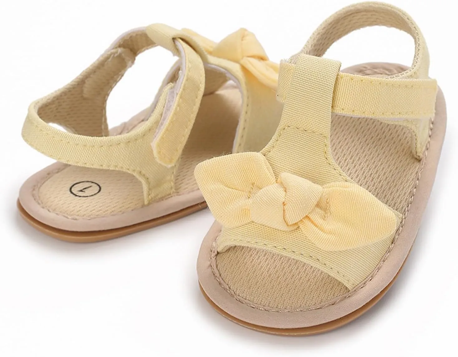 Toddler Sandals Baby Girls Sandals Ruffle Bowknot Premium Soft Sole Anti Slip Open Toe Breathable Summer Sport Sandals
