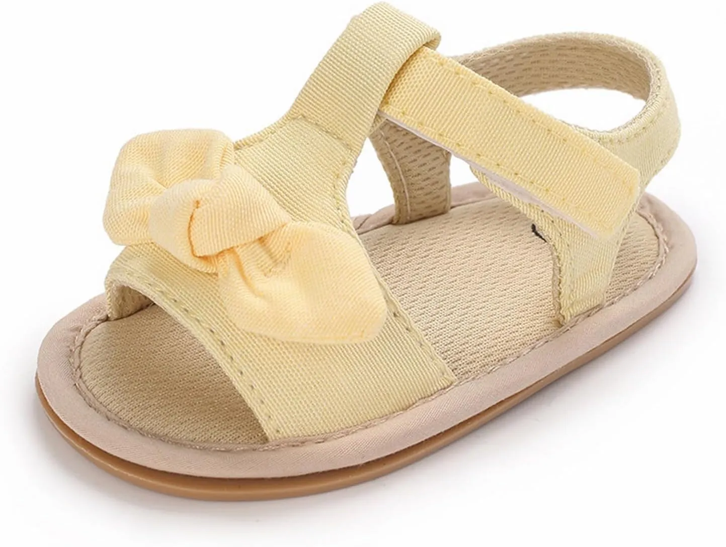 Toddler Sandals Baby Girls Sandals Ruffle Bowknot Premium Soft Sole Anti Slip Open Toe Breathable Summer Sport Sandals