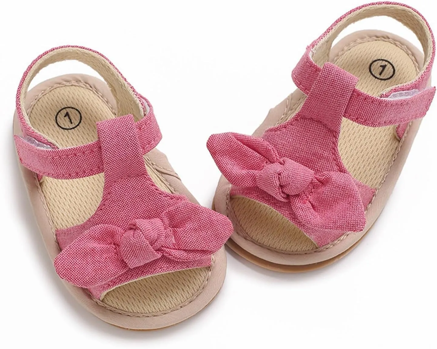 Toddler Sandals Baby Girls Sandals Ruffle Bowknot Premium Soft Sole Anti Slip Open Toe Breathable Summer Sport Sandals