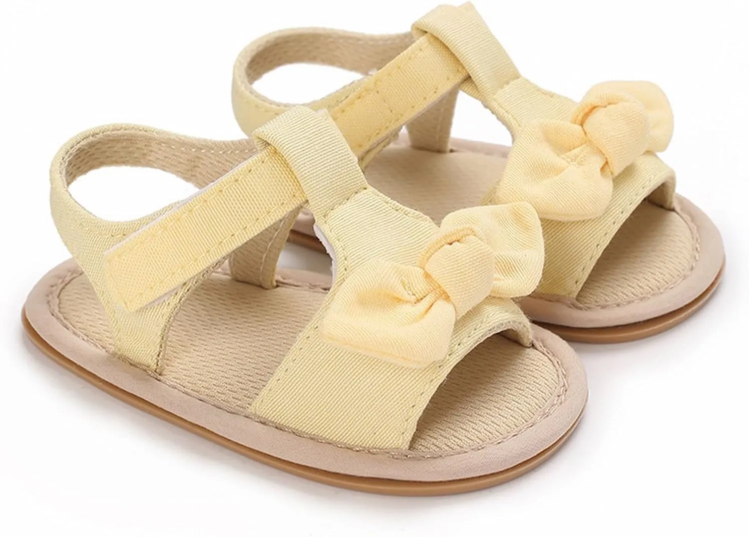 Toddler Sandals Baby Girls Sandals Ruffle Bowknot Premium Soft Sole Anti Slip Open Toe Breathable Summer Sport Sandals