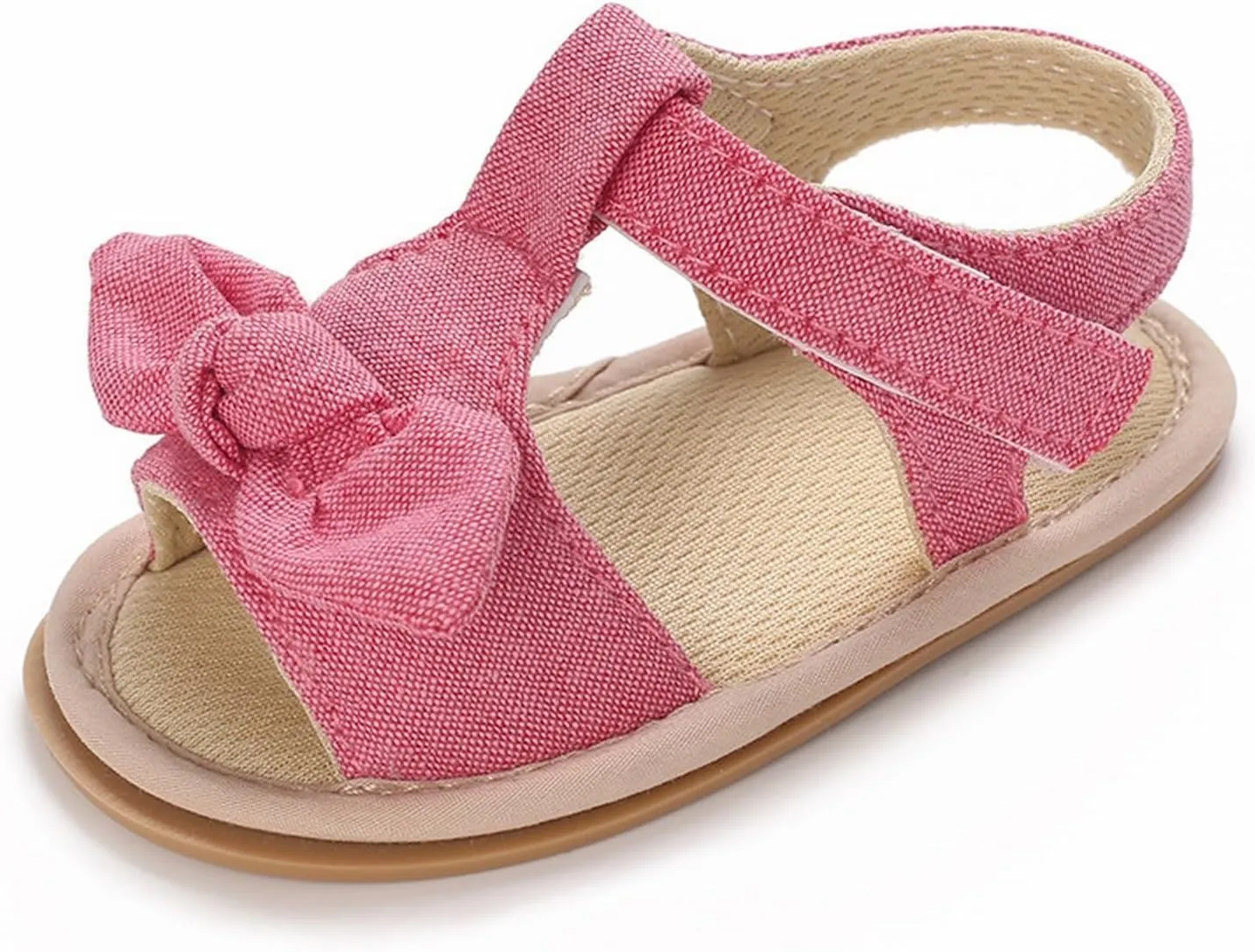 Toddler Sandals Baby Girls Sandals Ruffle Bowknot Premium Soft Sole Anti Slip Open Toe Breathable Summer Sport Sandals