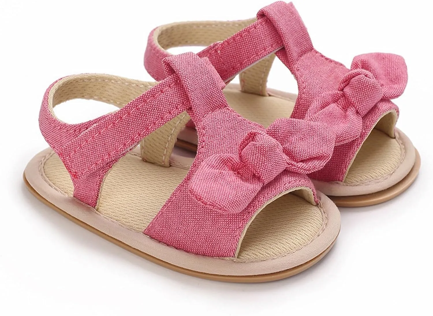 Toddler Sandals Baby Girls Sandals Ruffle Bowknot Premium Soft Sole Anti Slip Open Toe Breathable Summer Sport Sandals