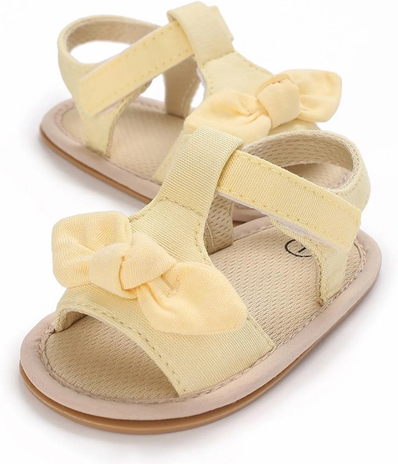 Toddler Sandals Baby Girls Sandals Ruffle Bowknot Premium Soft Sole Anti Slip Open Toe Breathable Summer Sport Sandals