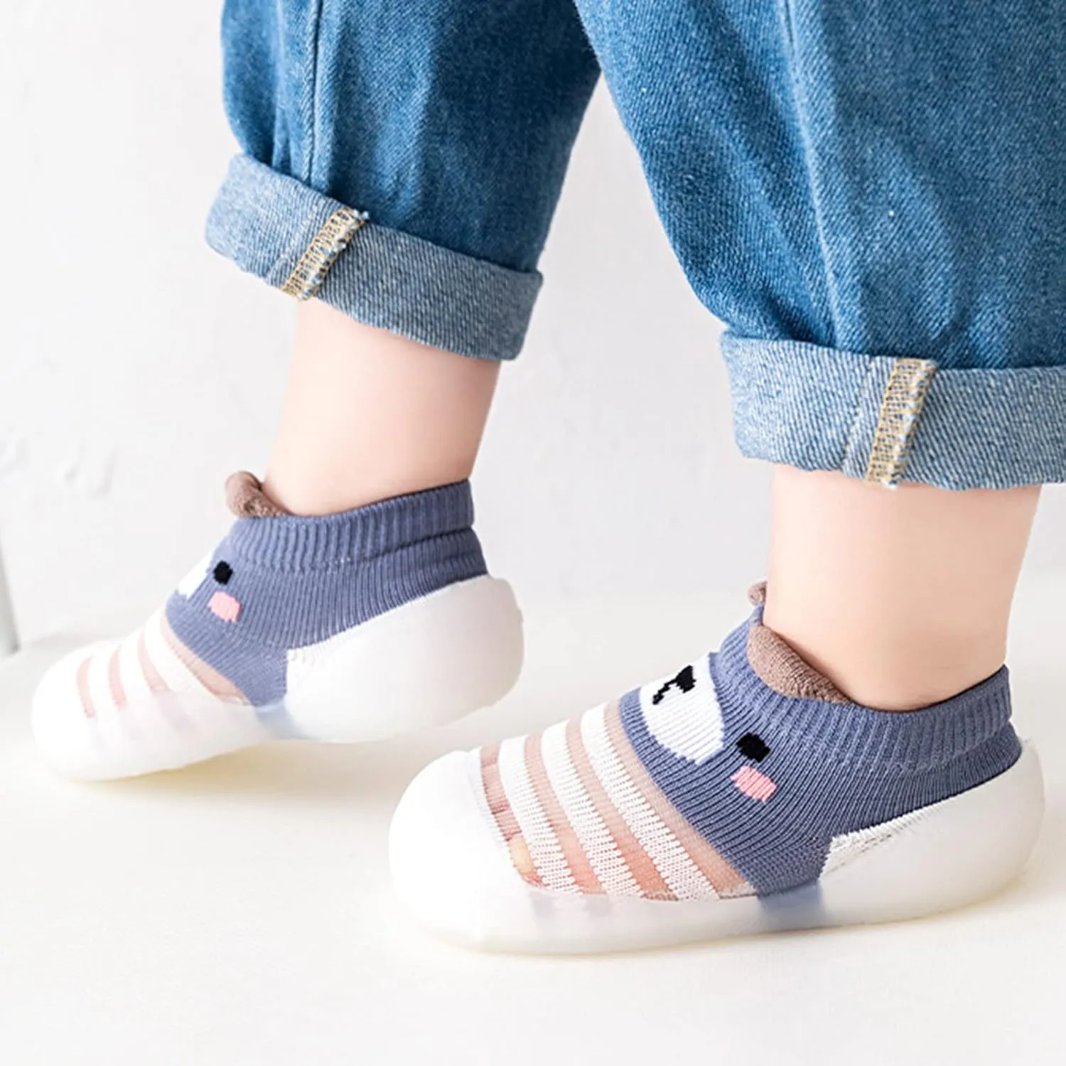 Toddler Shoes Baby First Walking Non-Skid Shoes Infant Boys Girls Print Breathable Knit Mesh Socks Shoes Slippers