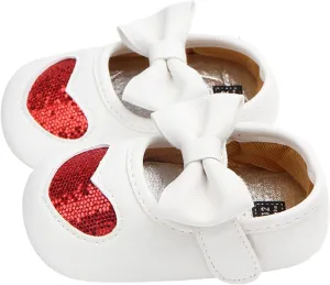 Toddler Shoes Four Color Baby Princess Shoes Baby Shoes Indoor Love Baby Shoes White Shoes Bow Girls Dress Wedge Shoes