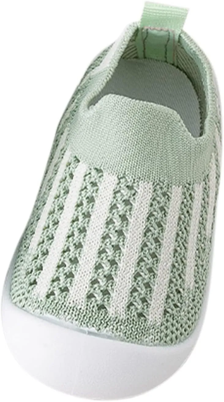 Toddler Shoes Mesh Slip On Socks Shoes Soft Sole Non Slip Wear Out Toddler Floor Shoes for Little Boys Girls (Green-03#gf, 10-15M)