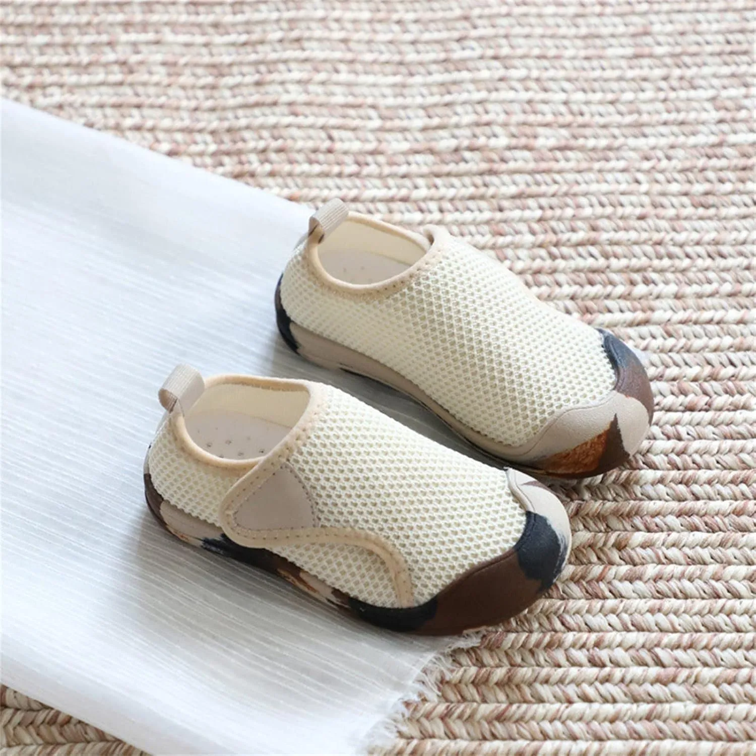 Toddler Sneaker Toddler Baby Boy Girl Shoes Breathable Shoes Baotou Mesh Baby Soft Sole Fashion Unisex Sneakers