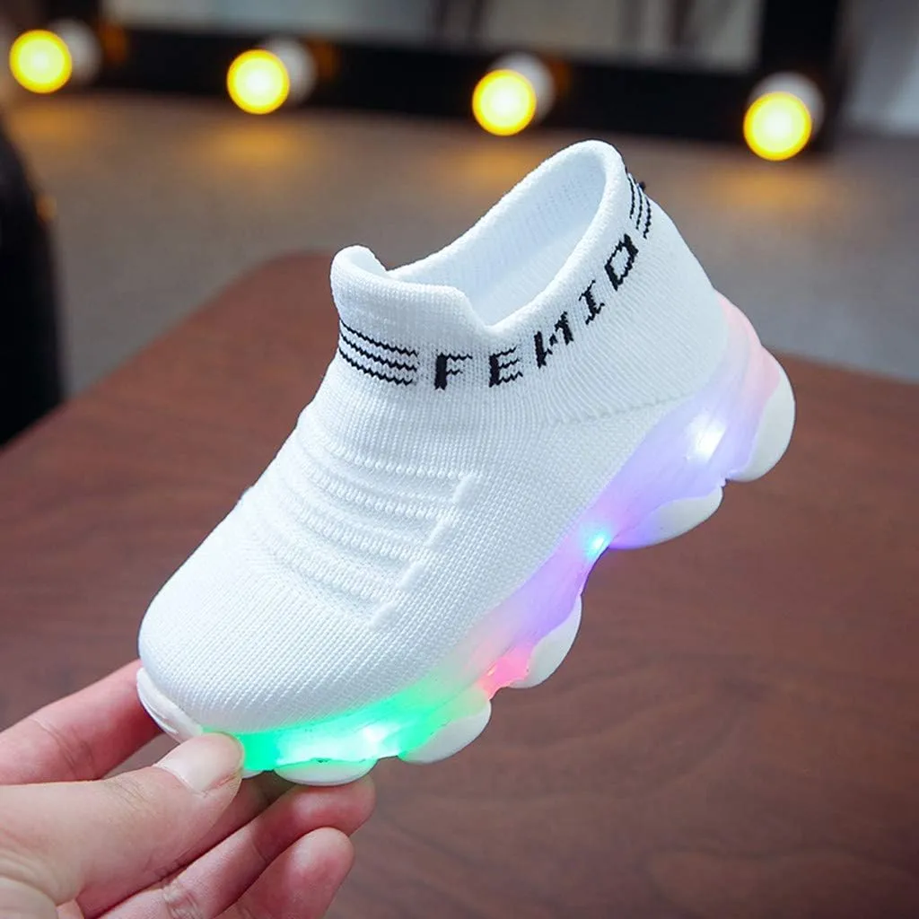 Toddler Sneakers,Kids Baby Boys Girls Bling Led Light Sport Shoes Children Mesh Luminous Sneakers Shoes