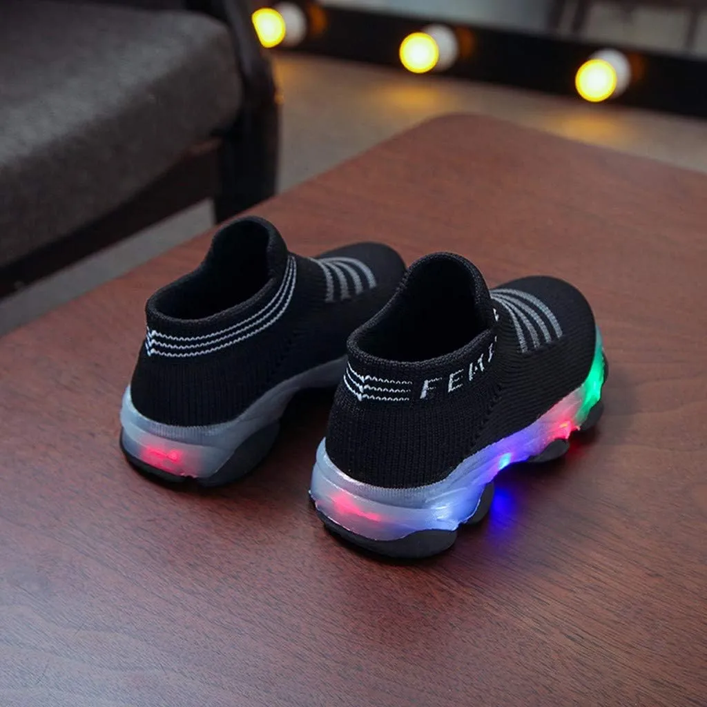 Toddler Sneakers,Kids Baby Boys Girls Bling Led Light Sport Shoes Children Mesh Luminous Sneakers Shoes