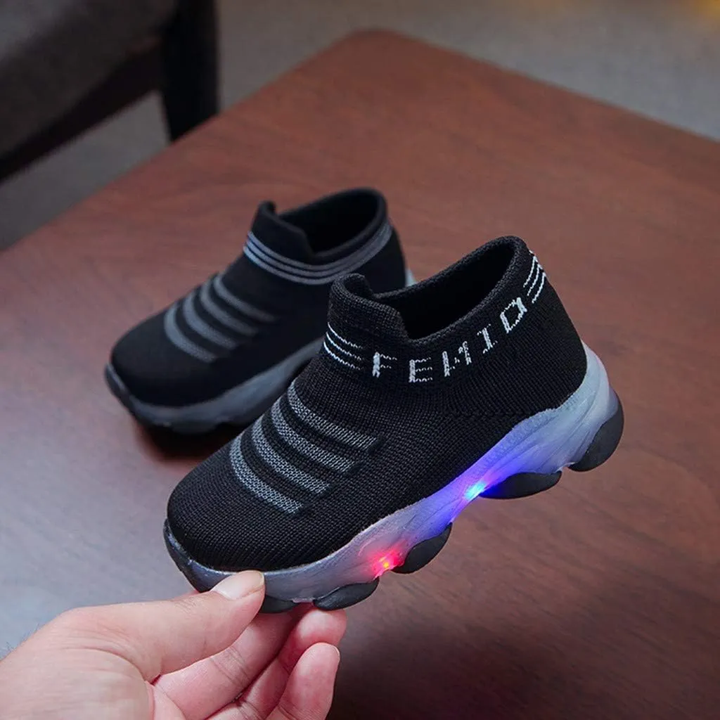 Toddler Sneakers,Kids Baby Boys Girls Bling Led Light Sport Shoes Children Mesh Luminous Sneakers Shoes