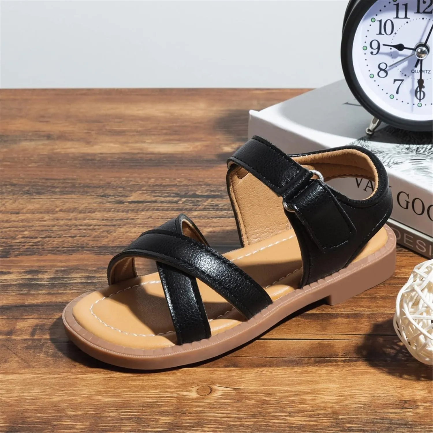 Toddler White Dress Shoes Soft Sole Sandals Beach Outdoor Flat Casual Sandals Light Up Shoes for Toddler Girls