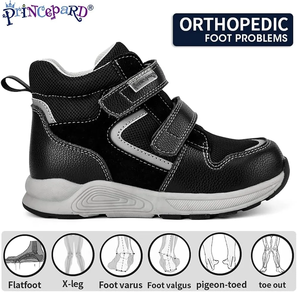 Toddlers Orthopedic ShoesKids High-top Corrective Sneakers for Boys and Girls with Arch and Ankle Support, Non-Slip Soles