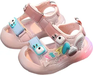 Trendy Toddler Kids Baby Girls Boys Walking Sandals Shoes Soft Sole Colorful Light Baotou Open Toe Non Slip Sandals