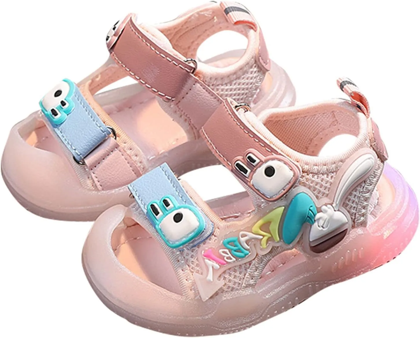 Trendy Toddler Kids Baby Girls Boys Walking Sandals Shoes Soft Sole Colorful Light Baotou Open Toe Non Slip Sandals