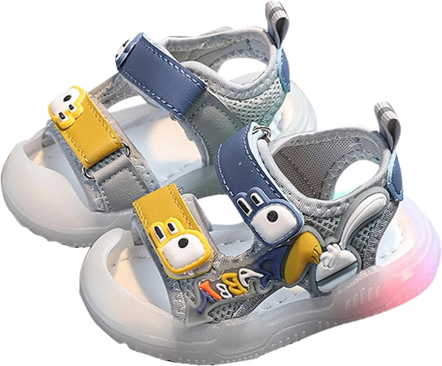 Trendy Toddler Kids Baby Girls Boys Walking Sandals Shoes Soft Sole Colorful Light Baotou Open Toe Non Slip Sandals