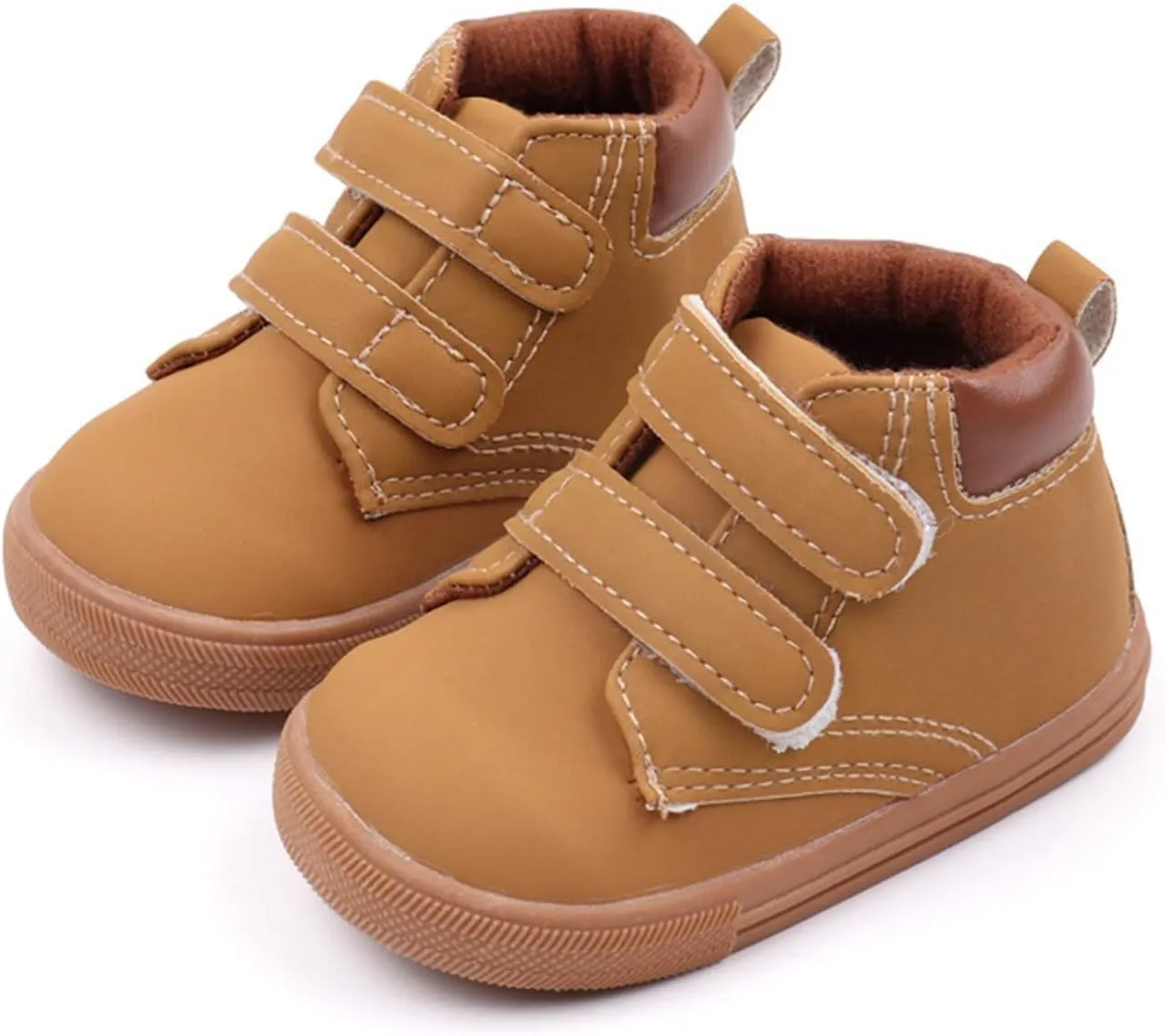 Unisex Baby Boys Girls High-Top Ankle Sneakers Soft Rubber Sole Infant Toddler Cowboy xford First Walking Shoes