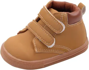 Unisex Baby Boys Girls High-Top Ankle Sneakers Soft Rubber Sole Infant Toddler Cowboy xford First Walking Shoes
