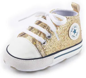 Unisex Baby Girls Boys Canvas High-top Shoes, Newborn Infant Anti-Slip Soft Sole Frist Walking Breathable Sneakers