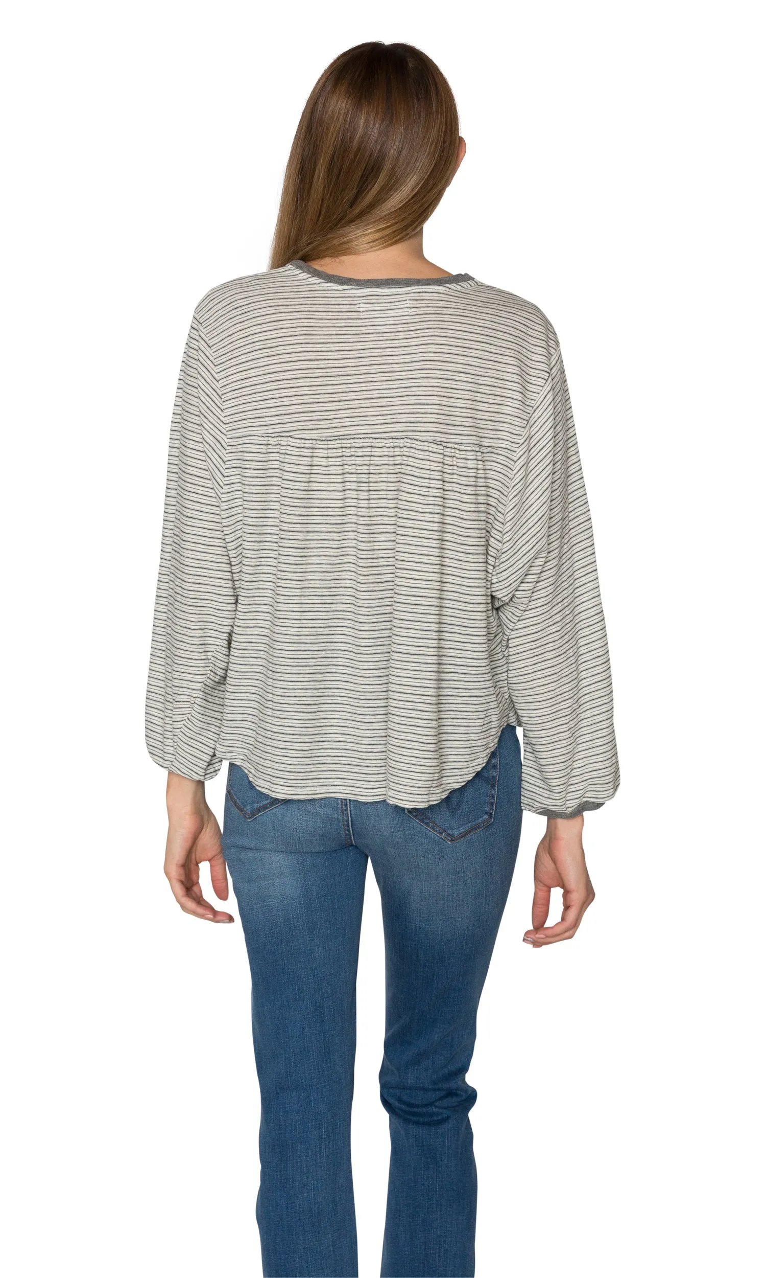 Velvet by Graham & Spencer Nanelle Vintage Stripe 3/4 Sleeve Top