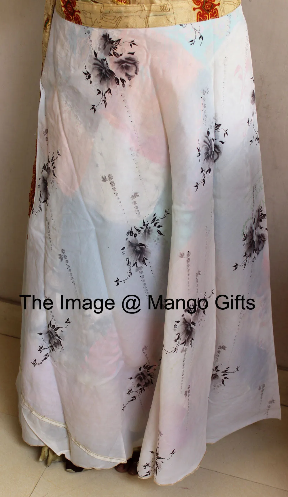 Vintage Silk Sari Recycled Patchwork Magic Wrap Around Skirt Reversible Dress