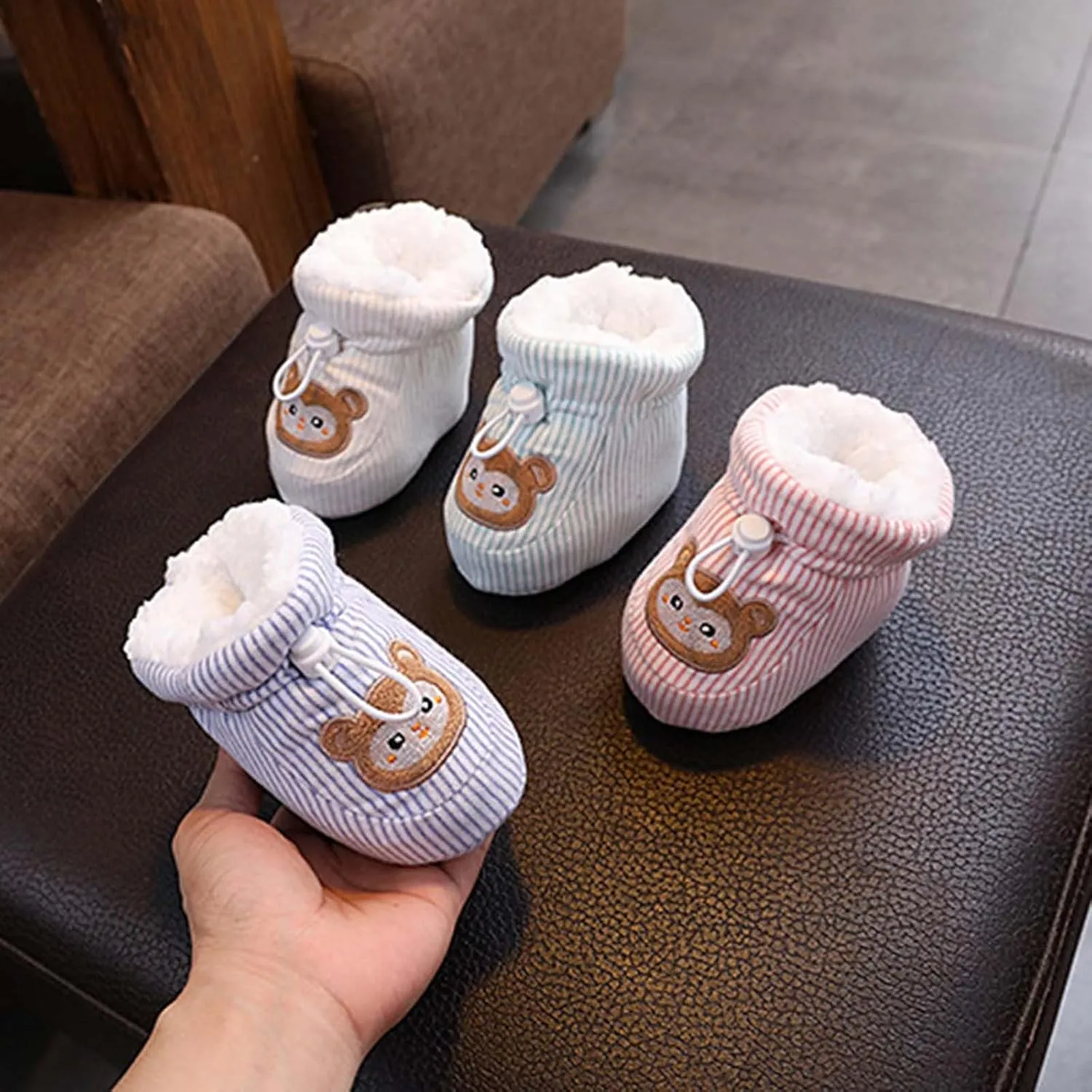 Warm  Baby Boots, 2024 Toddler Winter Soft Fr ining Ankle Non-Slip Rubber Texture Sole Snow Girls Shoes