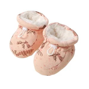 Warm Fur Baby Boots, Baby Cartoon Plush Cotton Toddler Shoes, Soft Sole Walking Booties for Baby Boy Girl (Pink,0-6 Months)