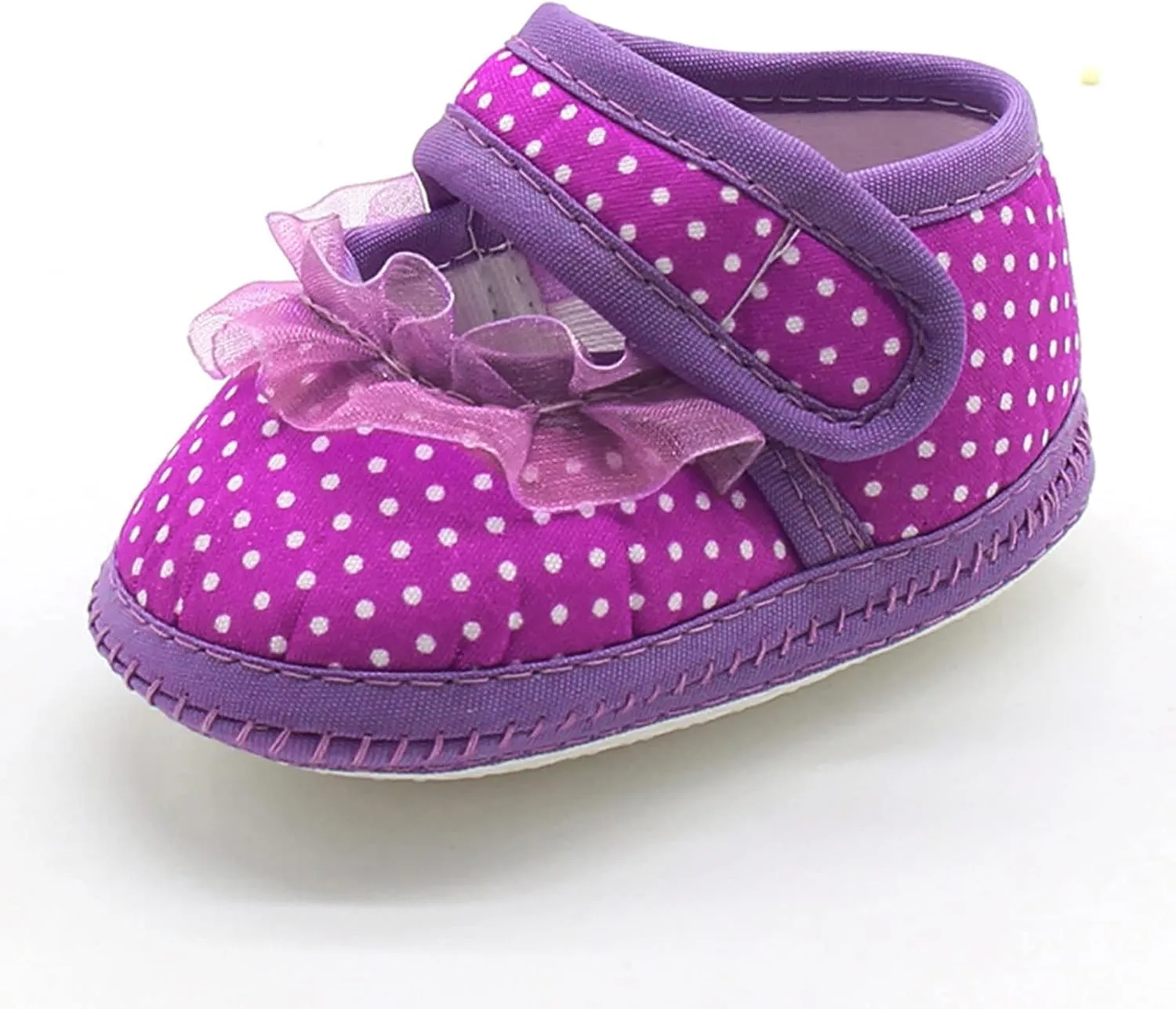 Warm Girls Sole Dot Infant Prewalker Soft Lace Baby Shoes Casual Baby Shoes Size 9 Toddler Girl Shoe (Purple, 13)