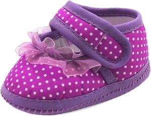 Warm Girls Sole Dot Infant Prewalker Soft Lace Baby Shoes Casual Baby Shoes Size 9 Toddler Girl Shoe (Purple, 13)