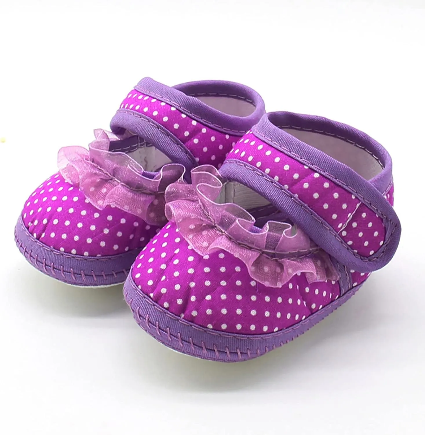 Warm Girls Sole Dot Infant Prewalker Soft Lace Baby Shoes Casual Baby Shoes Size 9 Toddler Girl Shoe (Purple, 13)