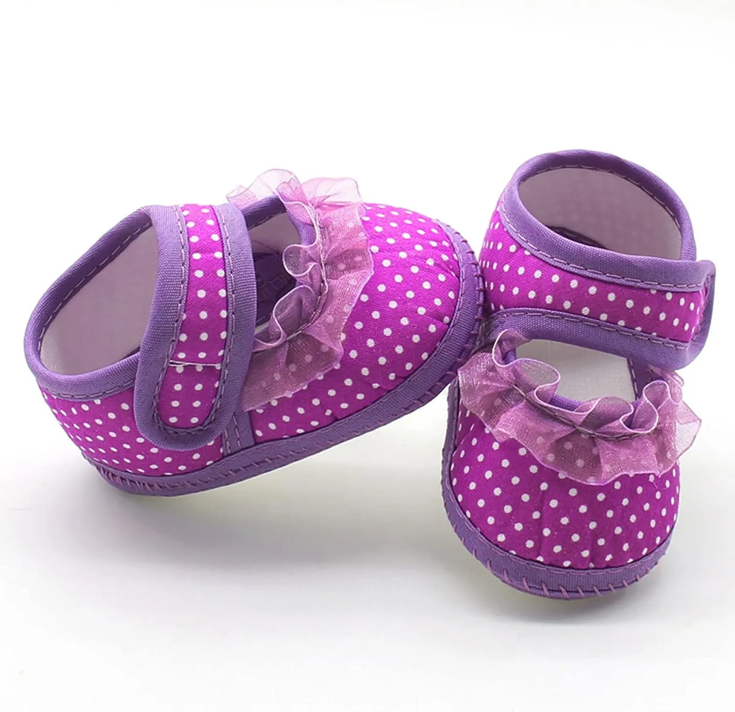 Warm Girls Sole Dot Infant Prewalker Soft Lace Baby Shoes Casual Baby Shoes Size 9 Toddler Girl Shoe (Purple, 13)