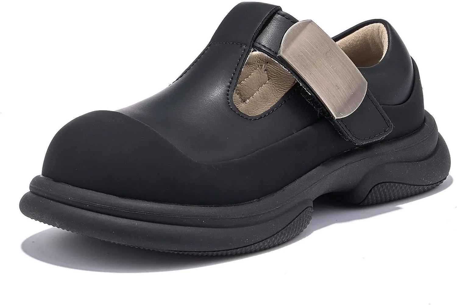 Women's Work Shoes with Slip Resistant Sole & Toe Protection, Comfortable Mary Jane Style with Hook & Loop Strap for Nurses, Teachers, Warehouse or Restaurant Use