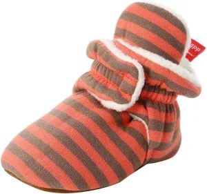 WUAI Baby Boys Girls Cozy Fleece Booties Anti-Slip Socks Soft Sole Toddler Warm Winter Boots First Walkers Crib Shoes