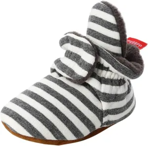 WUAI Baby Boys Girls Cozy Fleece Booties Anti-Slip Socks Soft Sole Toddler Warm Winter Boots First Walkers Crib Shoes