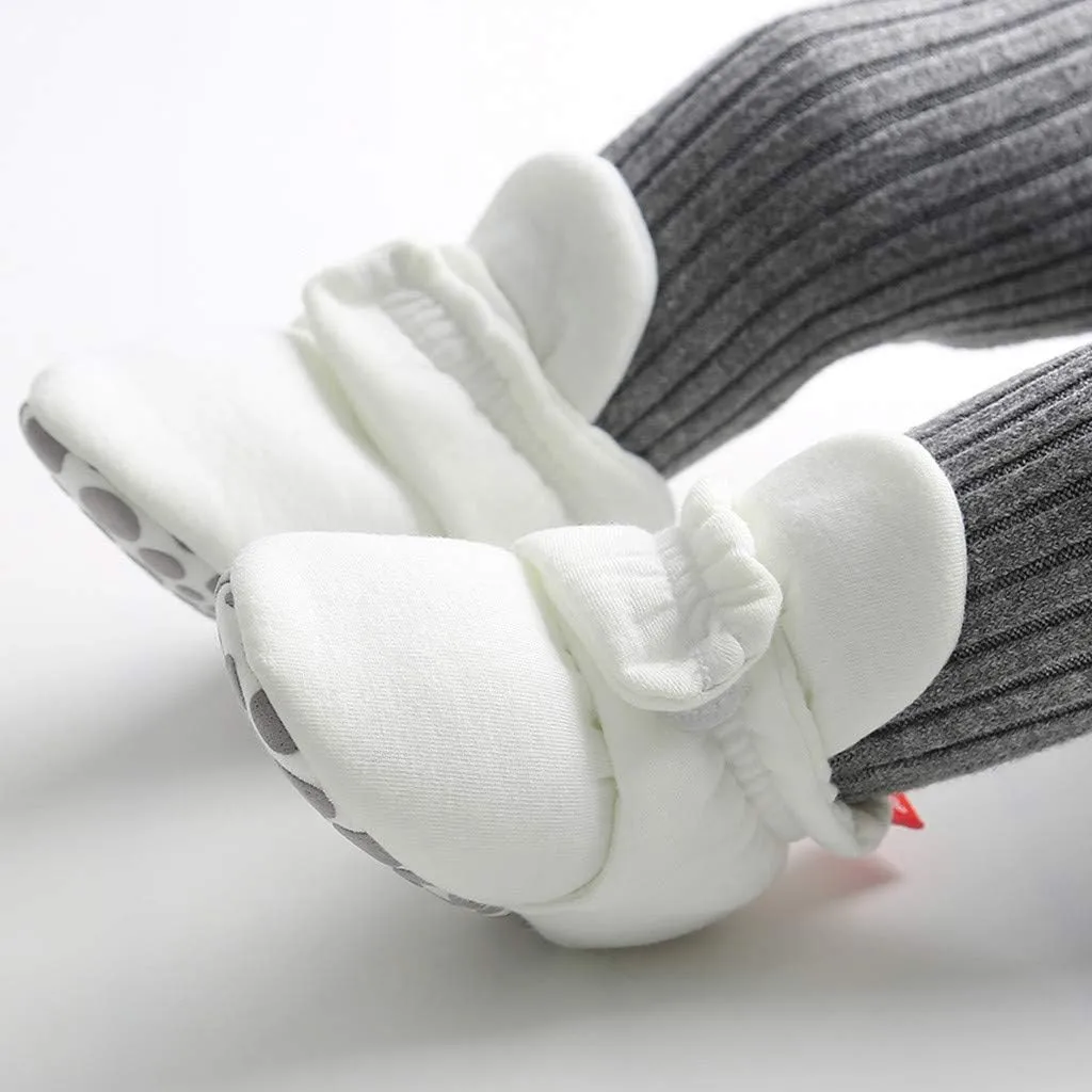 WUAI Newborn Infant Baby Girls Boys Cotton Booties Soft Sole Slippers Shoes Non-Skid Sock Boots Grippers As Gift