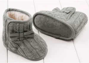 WUAI Unisex Baby Warm Winter Snow Boots Toddler Soft Sole Fur Anti-Slip Infant Prewalker Crib Shoes